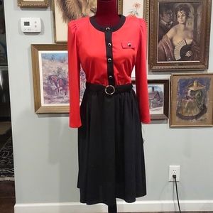 Tabby of California Red Black Dress